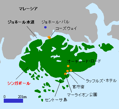 Information シンガポールとマレーシアの位置 地図